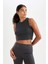 Fit Crop Bisiklet Yaka Modal Sporcu Basic Düz Atlet D6038AX24AU 4