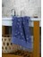 Manamo Home Copen Jakarlı 2'Li Banyo Havlu Seti Morcivert / Ekru 50x85 Cm 70x140 Cm 2