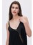 Calla Lily Siyah Dantel Detaylı Saten Tulum 5