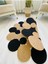 Jüt Hasır Görünümlü Desenli Modern El Örgüsü Daire Halı Kilim 4