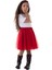 Kız Çocuk Kırmızı Etek Kırmızı Saten Taç 23 Nisan 29 Ekim Parti Gösteri Eteği Red Tutu Skirt 5