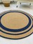 Jüt Hasır Görünümlü Desenli Modern El Örgüsü Daire Halı Kilim 2