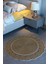 Jüt Hasır Görünümlü Desenli Modern El Örgüsü Daire Halı Kilim 2