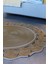 Jüt Hasır Görünümlü Desenli Modern El Örgüsü Daire Halı Kilim 4