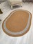 Jüt Hasır Görünümlü Desenli Modern El Örgüsü Oval Halı Kilim 2