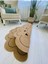 Jüt Hasır Görünümlü Desenli Modern El Örgüsü Daire Halı Kilim 4