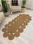 Jüt Hasır Görünümlü Desenli Modern El Örgüsü Oval Halı Kilim 3