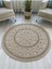 Jüt Hasır Görünümlü Desenli Modern El Örgüsü Daire Halı Kilim 2
