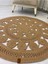 Jüt Hasır Görünümlü Desenli Modern El Örgüsü Daire Halı Kilim 3