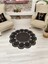 Jüt Hasır Görünümlü Desenli Modern El Örgüsü Daire Halı Kilim 3