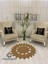 Jüt Hasır Görünümlü Desenli Modern El Örgüsü Daire Halı Kilim 1