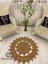 Jüt Hasır Görünümlü Desenli Modern El Örgüsü Daire Halı Kilim 2
