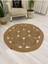 Jüt Hasır Görünümlü Desenli Modern El Örgüsü Daire Halı Kilim 4