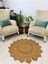Jüt Hasır Görünümlü Desenli Modern El Örgüsü Daire Halı Kilim 1