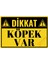 Dikkat Köpek Var Alüminyum Uyarı Levhası- Uv Baskılı Metal Tabela - Sarı & Siyah -20CMX30CM 1