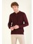 Erkek Desenli Polo Yaka Kazak Bordo 1