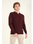 Erkek Desenli Polo Yaka Kazak Bordo 2