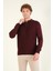 Erkek Desenli Polo Yaka Kazak Bordo 3