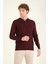 Erkek Desenli Polo Yaka Kazak Bordo 4