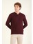 Erkek Desenli Polo Yaka Kazak Bordo 5