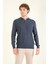 Erkek Desenli Polo Yaka Kazak Indigo 2