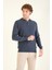 Erkek Desenli Polo Yaka Kazak Indigo 3