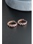 925 Ayar Gümüş Rose Kaplama Pembe Taşlı 15 mm Tamtur Kalp Model Küpe 1