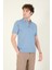 Erkek Süprem Kumaş Cepli Polo Yaka T-Shirt Mavi 4