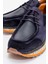 Erkek Kalın Taban Bağcıklı Comfort Casual Ayakkabı Gerçek Deri Mc 20418 Lacivert 3