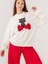 Kız Çocuk Kedi Baskılı Tasarım 2 Iplik Sweatshirt 3