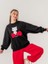 Kız Çocuk Kedi Baskılı Tasarım 2 Iplik Sweatshirt 4