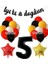 Sarı Kırmızı Pastel Balon Rakam Folyo Balon Yıldız Folyo Balon Doğum Günü Balonları 1