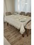 Lüx Gardenya Keten 12 Kişilik 26 Parça Çınar Desen Ağır Dantelli Masa Örtüsü -160X220...160X500 1