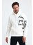 Erkek Today Yazı Baskılı 3 Iplik Şardonlu Kapüşonlu Regular Sweatshirt 1