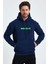 Erkek Standart Fit Normal Kesim Içi Polarlı 3 Iplik Kapüşonlu Pamuklu Sweatshirt 2