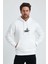 Erkek Regular Fit Yumuşacık Içi Polarlı Kordonlu Kapüşonlu Baskılı Sweatshirt 1