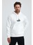 Erkek Regular Fit Yumuşacık Içi Polarlı Kordonlu Kapüşonlu Baskılı Sweatshirt 4