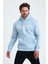 Erkek Yazı Baskılı Regular 3 Iplik Şardonlu Kapüşonlu Sweatshirt 2