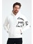 Erkek Today Yazı Baskılı 3 Iplik Şardonlu Kapüşonlu Regular Sweatshirt 4