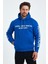 Erkek Yazı Baskılı Regular 3 Iplik Şardonlu Kapüşonlu Sweatshirt 1