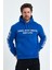 Erkek Yazı Baskılı Regular 3 Iplik Şardonlu Kapüşonlu Sweatshirt 2