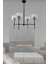 Şık 4'lü modern avize, metal malzeme, 60x60 cm, siyah ve krom detaylar 1