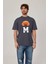 M Harf Baskılı Antrasit Tshirt 2