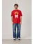 M Harf Baskılı Kırmızı Tshirt 1