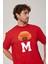 M Harf Baskılı Kırmızı Tshirt 2