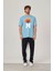 M Harf Baskılı Mavi Tshirt 1