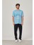 Utopia Figür Baskılı Mavi Tshirt 1