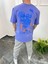 Arka Çiçek Desenli Lila Tshirt 1