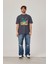 Sörfçü Iskelet Baskılı Antrasit Tshirt 1