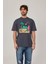 Sörfçü Iskelet Baskılı Antrasit Tshirt 2